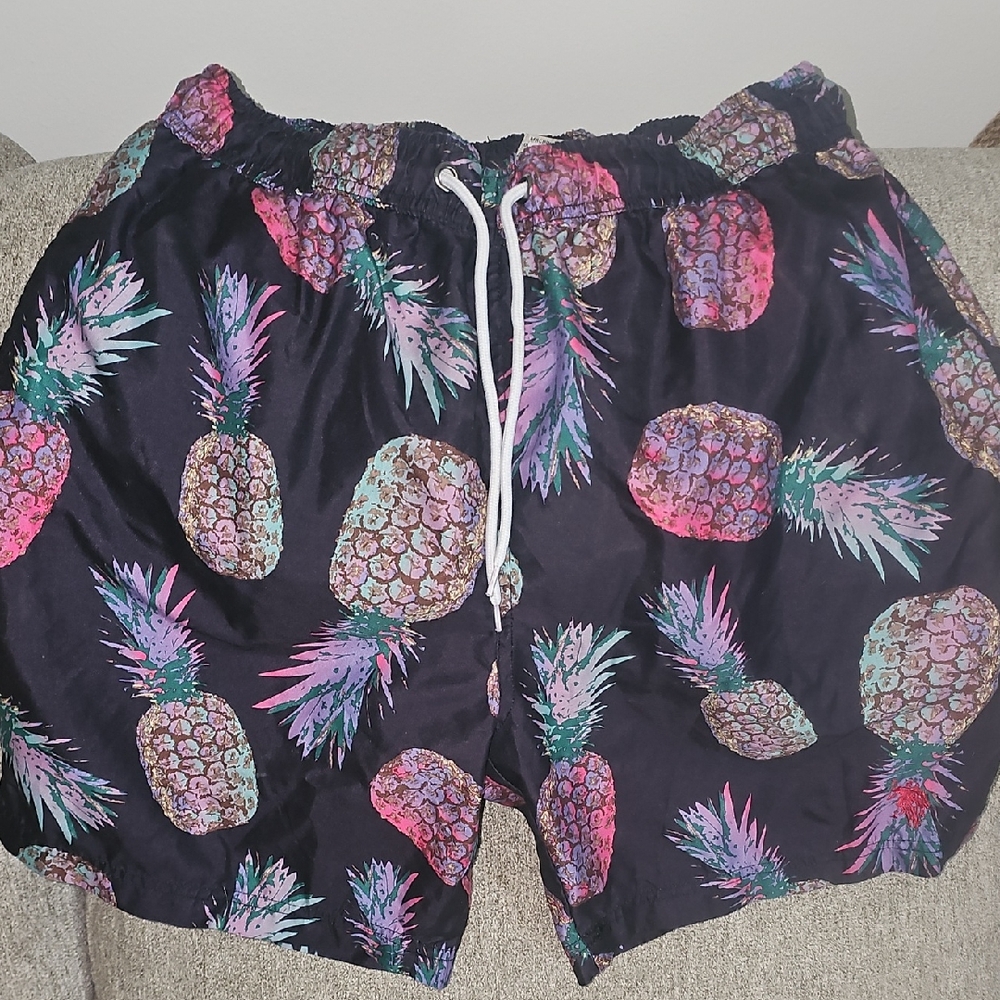 Colorful Pineapple Print Swimming Trunks